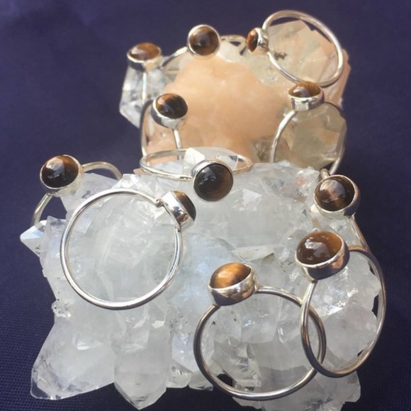 🐯👁 Handmade Tiger Eye Ring , Silver US Sizes6-8 - Picture 2 of 3